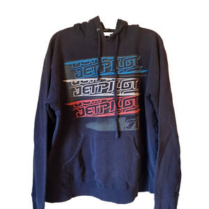 Jet Pilot Hoodie Navy Blue Logo Red White Blue Graphic Pullover Boys Medium